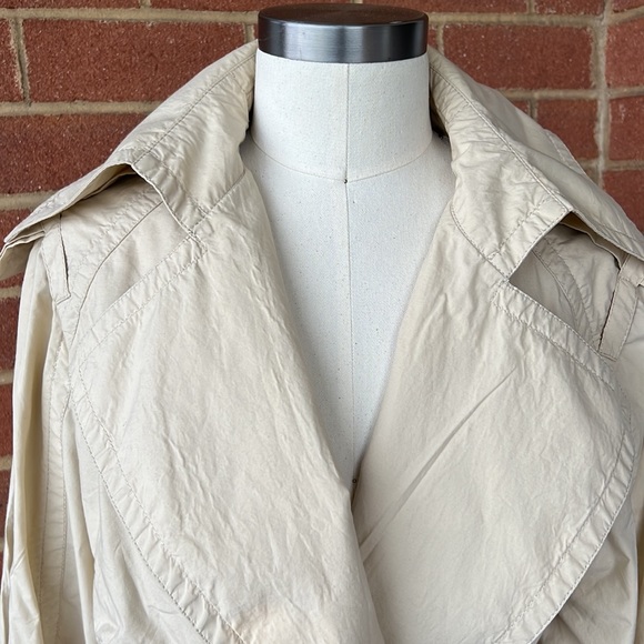 Kaufmanfranco tan khaki 3/4 sleeve trench coat - Picture 2 of 9